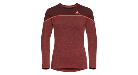 Maillot manches longues odlo revelstoke performance wool warm rouge femme