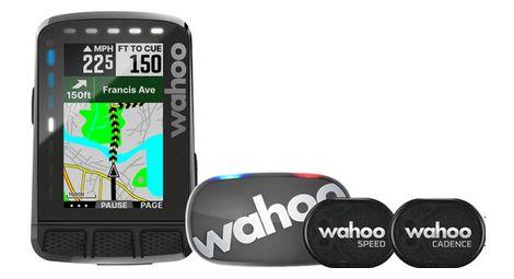 Ciclocomputador gps wahoo elemnt roam v2 + tickr + sensores rpm