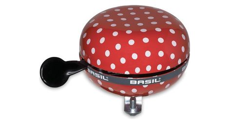Basil sonnette polka dot pois rouges blanc 80mm