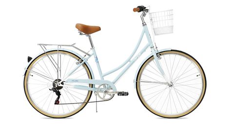 Vélo de ville fabricbike step city 28 bleu ciel, panier 7v