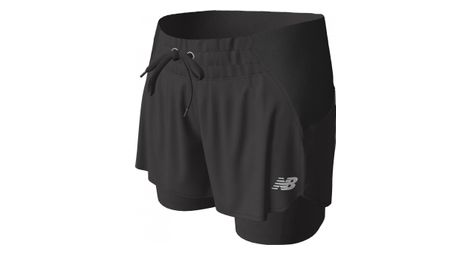 Short 2 en 1 femme new balance impact run noir