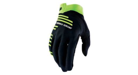 100% r-core zwart / lime lange handschoenen