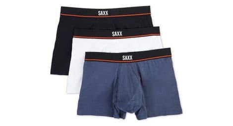 Pack de 3 slips saxx non-stop stretch cotton noir bleu blanc