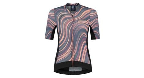 Maillot manches courtes velo rogelli lynn - femme - corail/gris