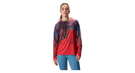 Maglia endura tropical ltd da donna a manica lunga rossa