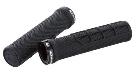 Poignee velo noire bague blocage alu noire 128 mm.