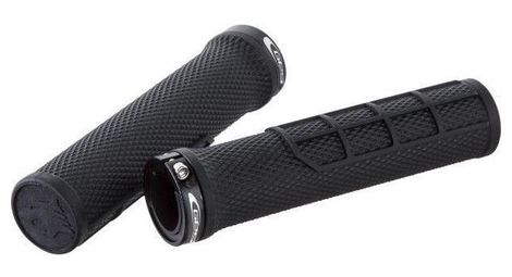 Poignee velo noire bague blocage alu noire 128 mm