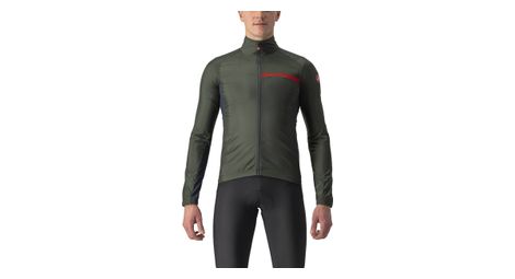 Castelli squadra stretch windbreaker jacket khaki green / dark grey