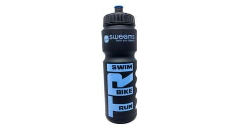 Bidon sweams tri swim bike run - black matt blue - 750ml