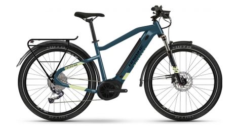 Haibike trekking 5 i500wh shimano alivio m3100 9v blauw / geel kanarie 2022 elektrische mountainbike