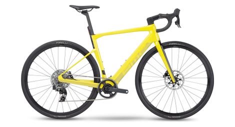 Bmc roadmachine 01 amp x two bicicletta da strada elettrica sram rival xplr etap axs 12s 360 wh 700 mm lime yellow 2023