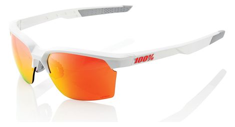 Sportcoupe 100% sonnenbrille mattweiß hiper glass multi-coated mirror red