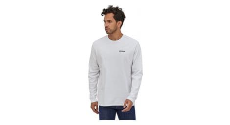 Patagonia l/s p-6 logo responsibili t-shirt bianca uomo xs