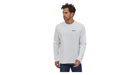 Patagonia l/s p-6 logo responsibili t-shirt bianca uomo