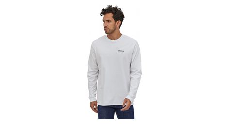 T-shirt patagonia l/s p-6 logo responsibili blanc homme