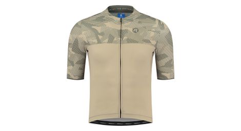 Maillot manches courtes velo rogelli camo - homme - sable