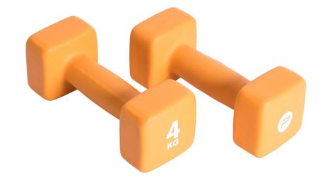 Pure2improve ensemble d halteres 2x4 kg neoprene orange