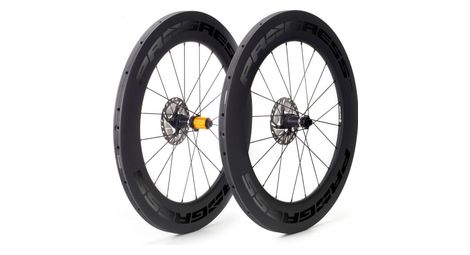 Paire de roues Progress Space Disc Boyau Noir | 12x100/12x142 mm | Center Lock | Campagnolo N3W