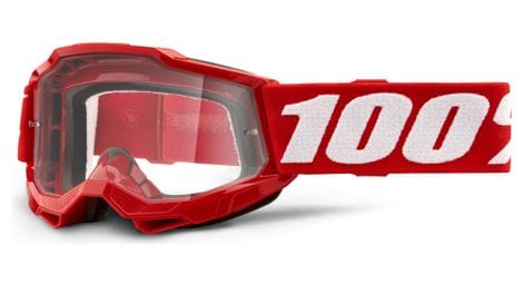 100% accuri 2 kids goggle | red | clear lenses