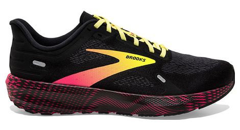 Chaussures de running brooks launch 9 noir rose jaune