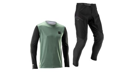 Kit Maillot Manches Longues et Pantalon Leatt Gravity 1.0 Vert