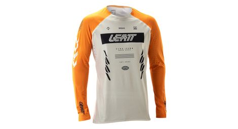 Maillot de manga larga Leatt Gravity 5.0 Blanco/Amarillo, Hombre