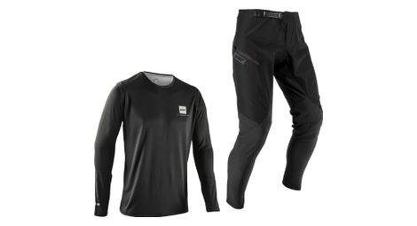 Kit Maillot Manches Longues et Pantalon Leatt Gravity 1.0 Noir Enfant