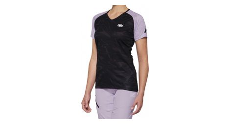 Maillot manches courtes femme 100 airmatic noir violet