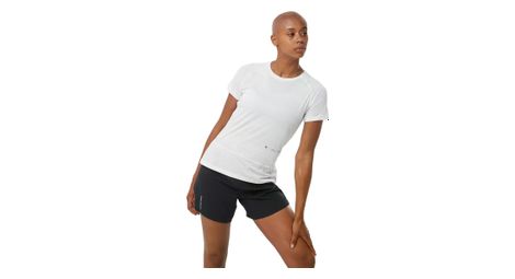 Camiseta blanca de manga corta salomon cross run para mujer