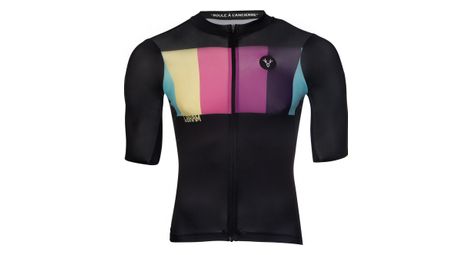 Maillot manches courtes lebram aubisque noir ciel coupe ajustee