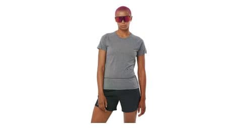 Maillot manches courtes salomon cross run graphic gris femme