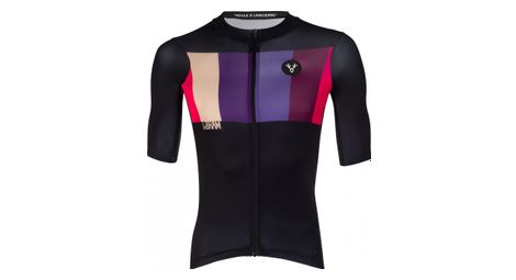 Maillot manches courtes lebram aubisque noir fuschia coupe ajustee