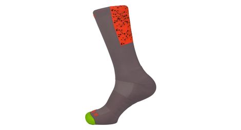 Chaussettes+running+ete+gris+orange+respirantes+mooquer+nebular+run