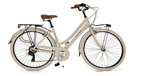 Vélo de ville via veneto vv605al,cadre en aluminium, 6 vitesses, roues 700x38c