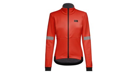 Chaqueta de manga larga gore wear tempest para mujer rojo