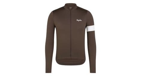 Maillot manches longues rapha core thermal marron/blanc