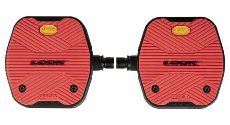 Paire de pédales plates look geo city grip rouge