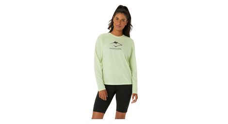 Maillot manches longues asics fujitrail logo vert femme