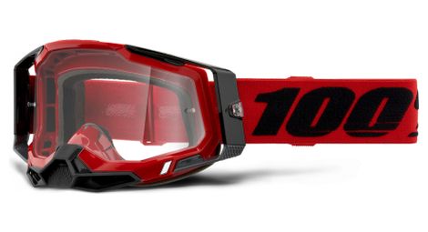 100% racecraft 2 goggle | red black | clear lenses