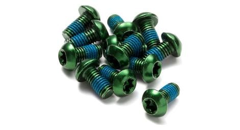 Kit de 12 vis de disque reverse acier m5 x 10mm vert