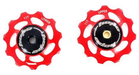 Paire de galets hope 11 dents/shimano 9/10/11 vitesses rouge