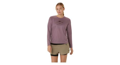 Maglia a maniche lunghe asics fujitrail logo mauve donna