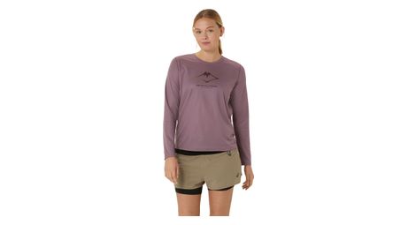 Maillot manches longues asics fujitrail logo mauve femme