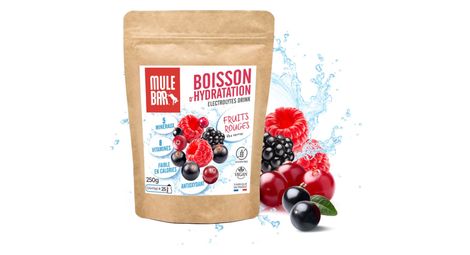 Boisson d'hydratation mulebar fruits rouges 250g