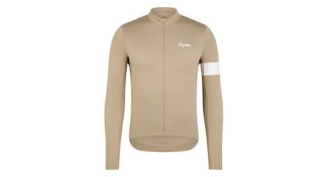 Maillot manches longues rapha core thermal beige/blanc