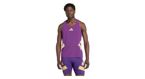 Débardeur adidas Adizero Road to Records Violet/Or Homme