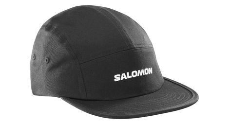 Gorra salomon logo 5 paneles negra