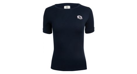T shirt manches courtes femme lebram ecusson bleu fonce