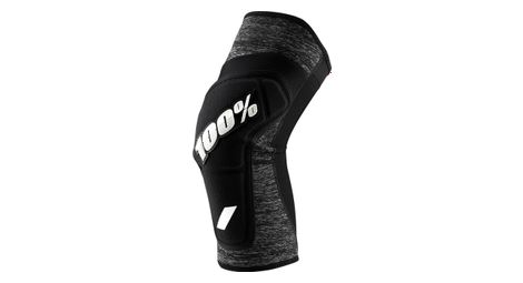 100% ridecamp knee guard grey heather/black l