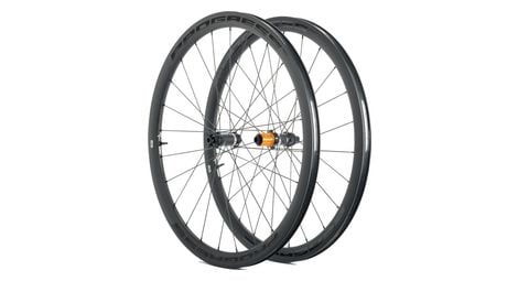 Paire de roues progress aero disc noir | 12x100/12x142 mm | center lock | campagnolo n3w